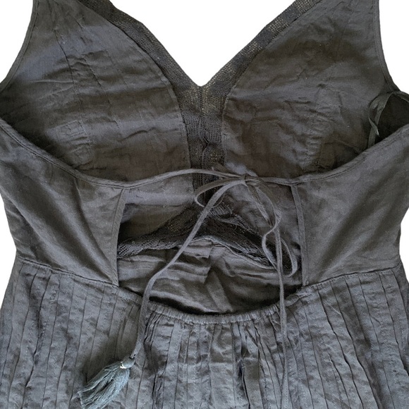 LOVE Sam Black Halter 100% Cotton Lace Boho Maxi Dress Women's Size Medium - Picture 6 of 14